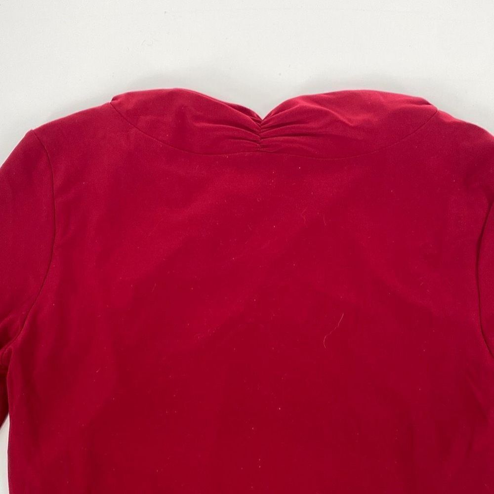 River Island UK Bodycon Wrap Ruched Top Stretchy Red Small - Picture 6 of 10